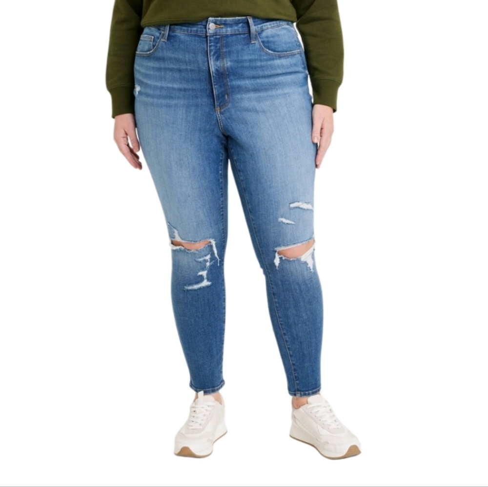HIGH RISE DISTRESSED SKINNY JEANS SZ 26 NWT
